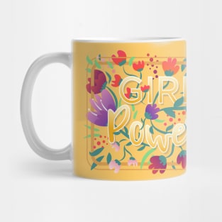 Girl Power Floral Typography Mug